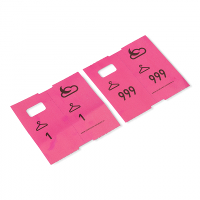 Pink cloakroom tickets